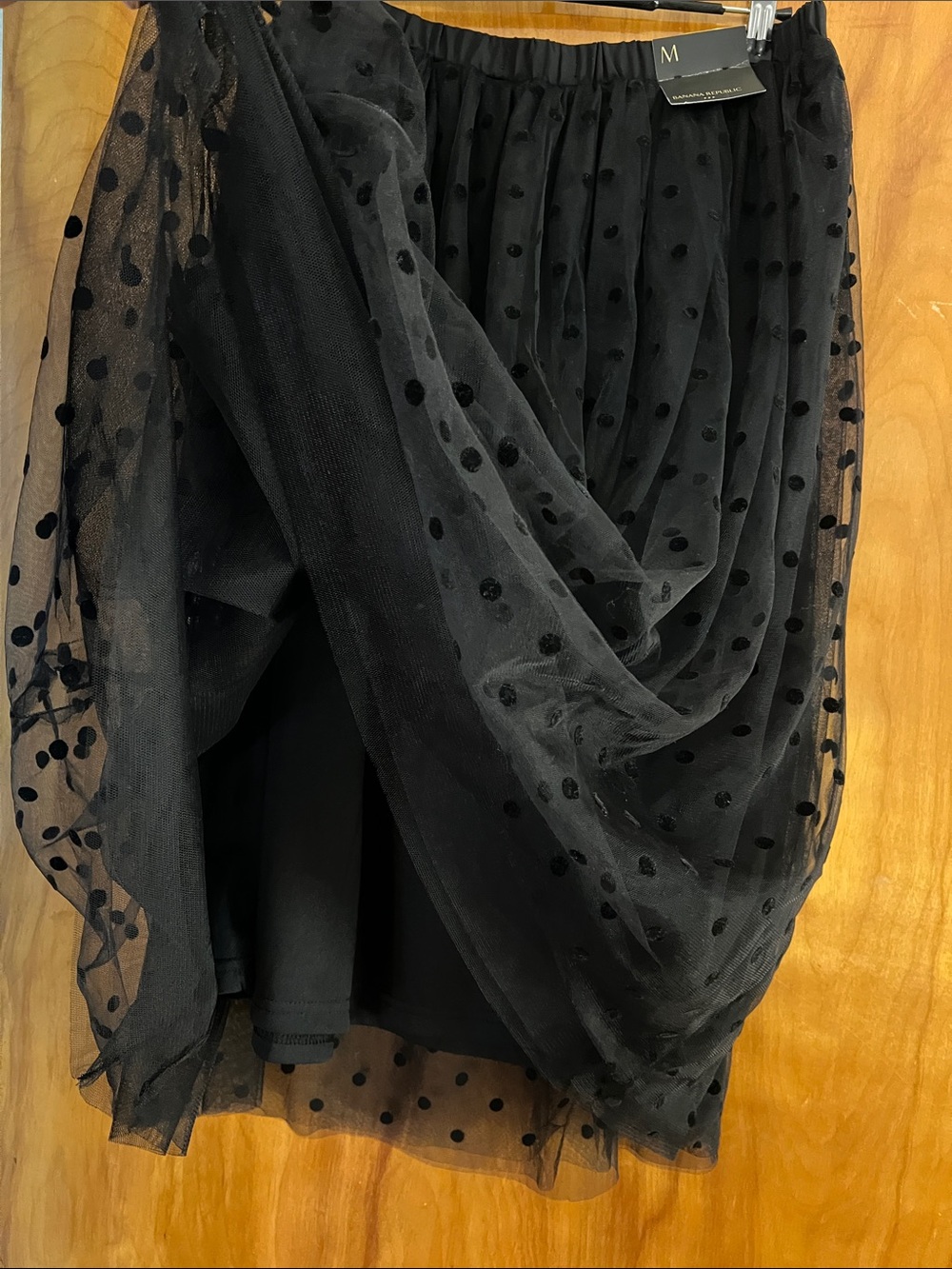 Banana Republic Black Polka Dot Tulle Midi Skirt - Picture 3 of 3